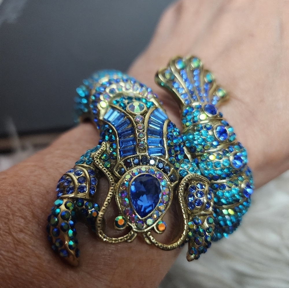 Heidi Daus Jewel Tones Crystal Lobster Cuff NiB - Picture 5 of 13